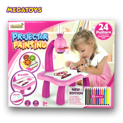 BTVBG-YM6776-Đồ chơi giáo dục- Bàn tập vẽ , tô màu theo hình chiếu ( bé gái )